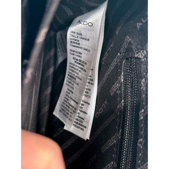 Aldo Blue Purse Handbag Clutch Silver Accents Denim Look - Picture 13 of 16